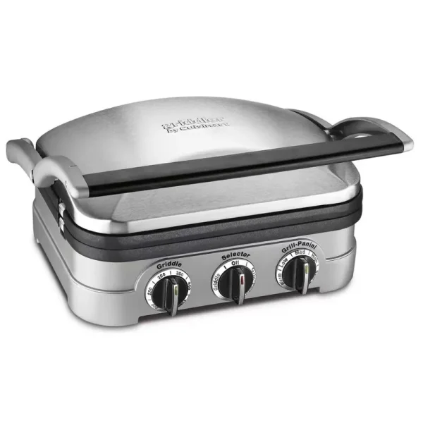 Cuisinart Gr-4n 5-in-1 Griddler Silver Black Dials