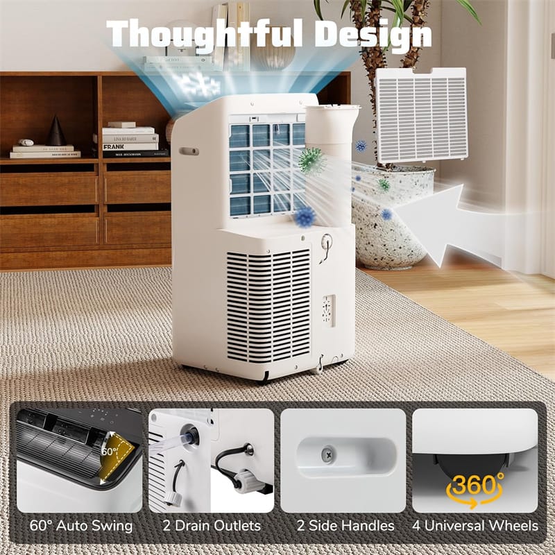 Eletriclife 14000 BTU Inverter Portable Air Conditioner WiFi Smart App/Voice Control for 650 sq ft Rooms