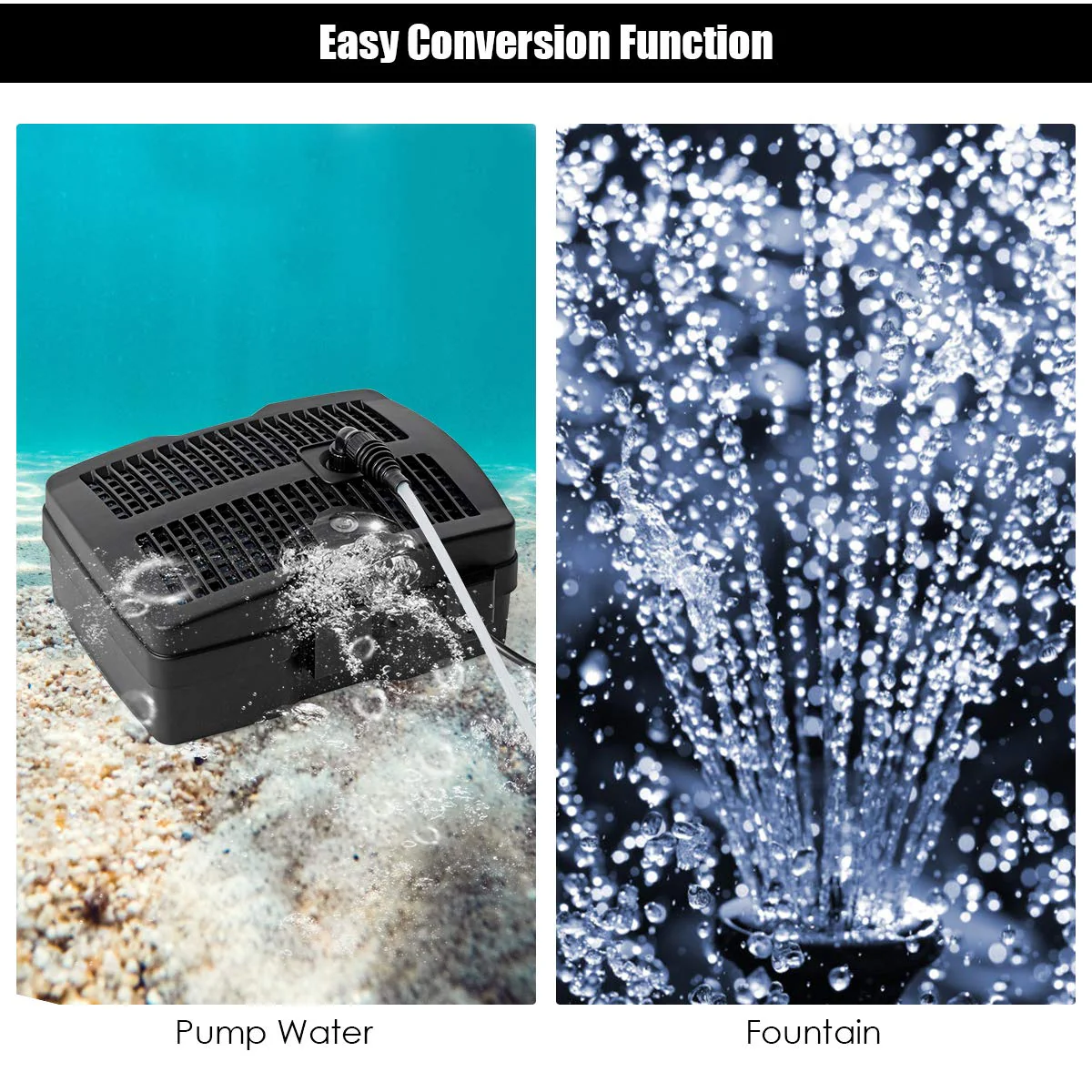 Eletriclife All-in-One 660 GPH Pond Filter Pump with Sterilizer and Fountain Jet