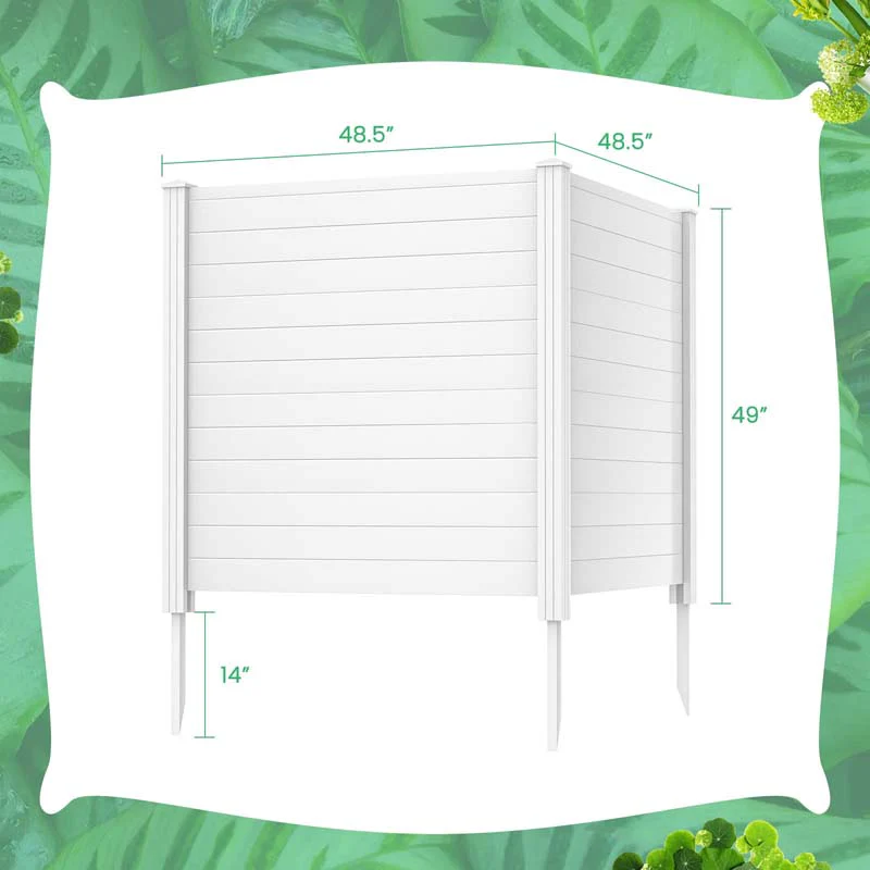Eletriclife Outdoor Privacy Screen 2/4 Panels 48"H No-Dig Decorative Air Conditioner Fence & Trash Can Enclosure