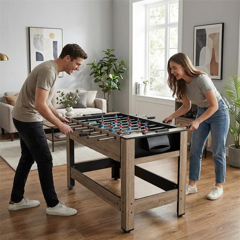 Eletriclife 2-in-1 Swivel Multi Game Table 49" Foosball & Pool Billiards Combo Table Set for Home Game Room