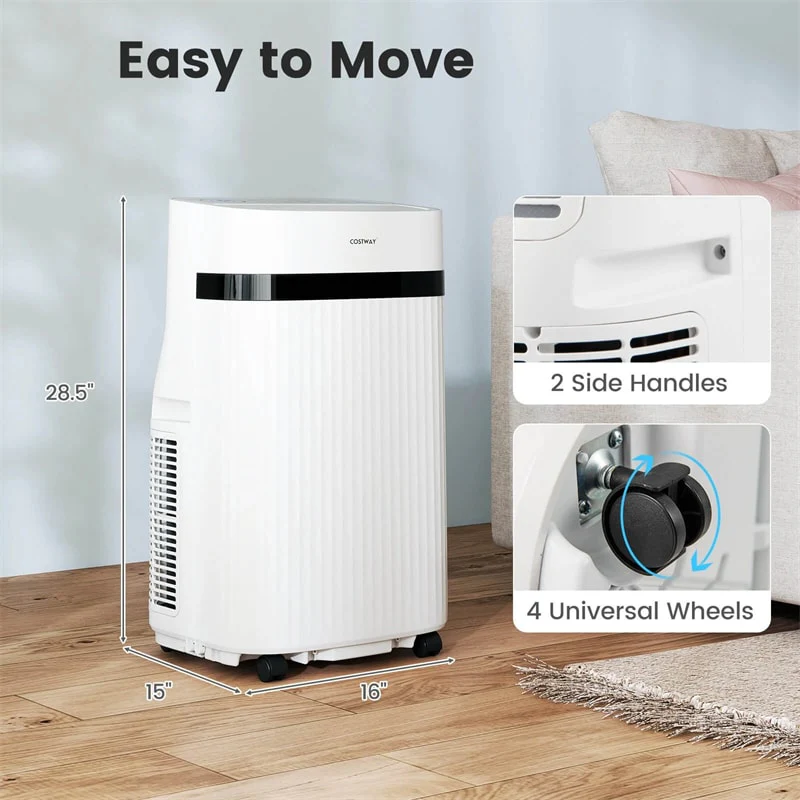 Eletriclife 12000 BTU Portable Air Conditioner with Fan, Dehumidifier & Sleep Mode, 24H Timer, Window Kit, Cools Room up to 550 Sq. Ft