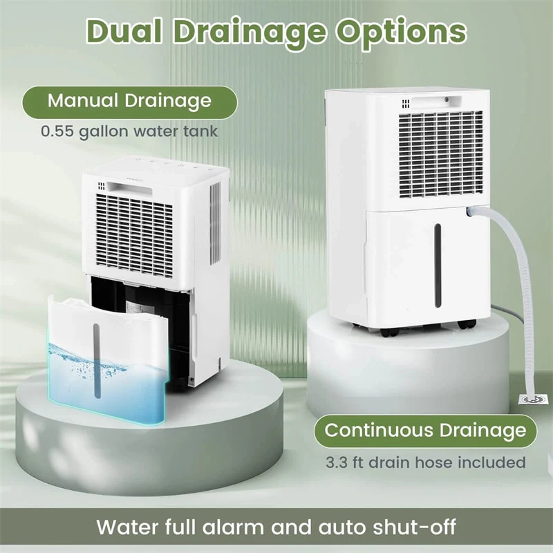 Eletriclife 32 Pints 2000 Sq.ft Basement Dehumidifier with Drain Hose, 24H Timer & 3-Color Indicator