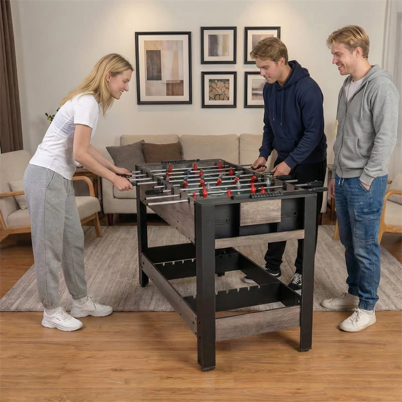 Eletriclife 3-in-1 Multi Game Table 49" Swivel Combo Game Table with Foosball, Pool & Table Tennis for Indoor Arcade Game Room