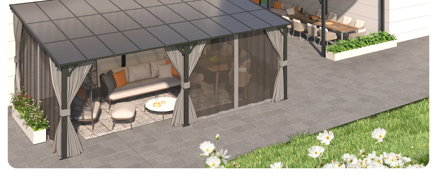 polycarbonate roof gazebo