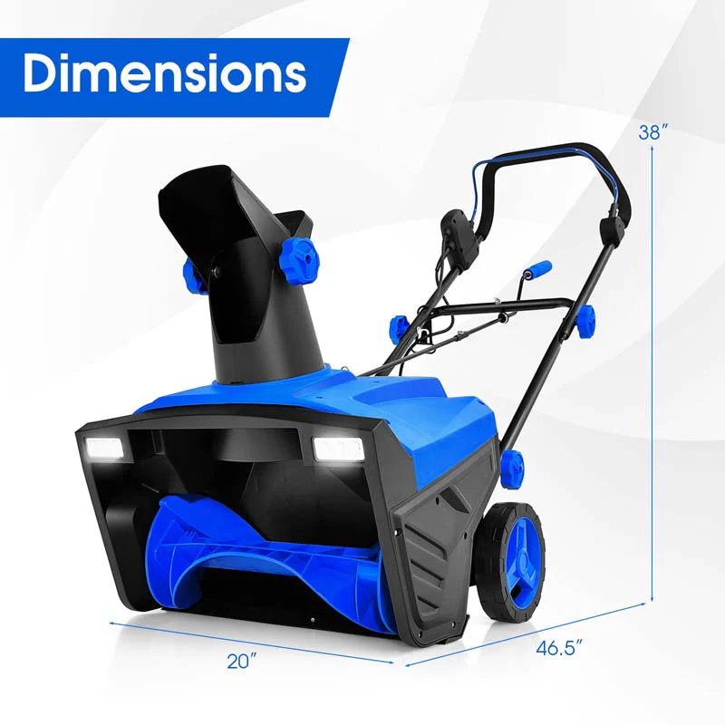 Eletriclife 20 Inch 120V 15Amp Electric Snow Thrower with 180° Rotatable Chute