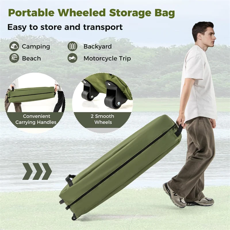 Eletriclife 2-Person Camping Cot Tent Combo 2-in-1 Foldable Off-Ground Elevated with Pop Up Shelter