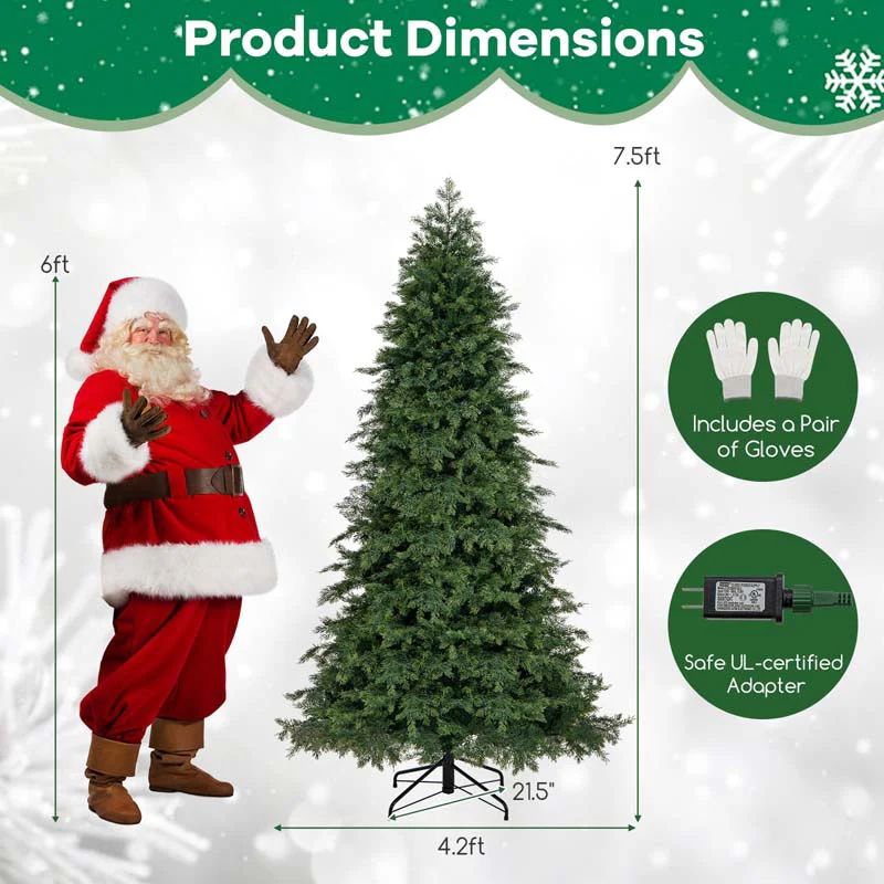 Eletriclife Pre-Lit Artificial Christmas Tree with 11 Modes and Metal Stand