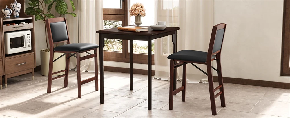 Eletriclife Set of 2 Folding Counter Height Bar Stools No Assembly Needed for Kitchen Islands