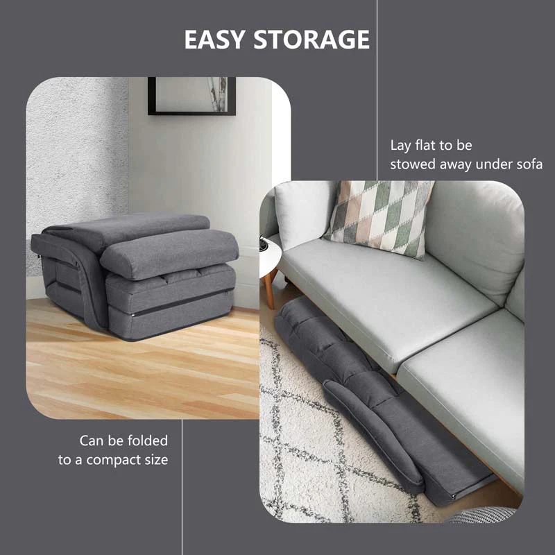 Eletriclife Folding Lazy Floor Chair Sofa with Armrests and Pillow