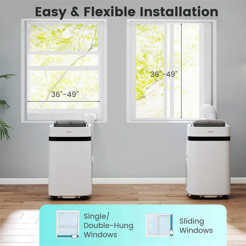 Eletriclife 12000 BTU Portable Air Conditioner with Fan, Dehumidifier & Sleep Mode, 24H Timer, Window Kit, Cools Room up to 550 Sq. Ft