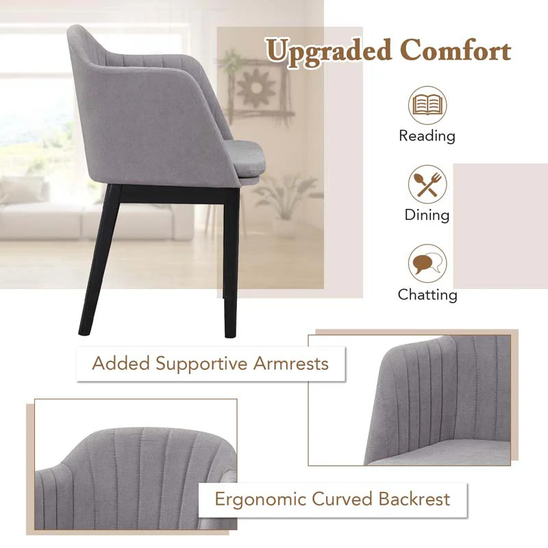 Eletriclife Upholstered Velvet Accent Modern Dining Chairs with Curved Backrests