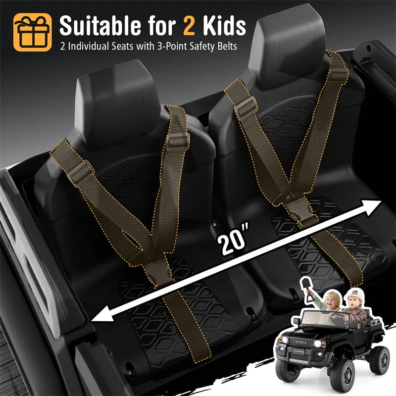 Eletriclife 24V 2 Seater Ride on Car for Kids Licensed Toyota LC250 Ride on Truck with Remote