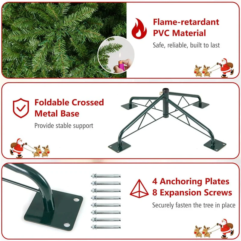 Eletriclife 12 FT Pre-Lit Slim Pencil Christmas Tree with 1000 Warm White LED Lights for Holiday Decoration