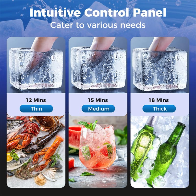 Eletriclife 110 LBS/24H Commercial Ice Maker 15" Built-in Undercounter Ice Machine with 25 LBS Storage