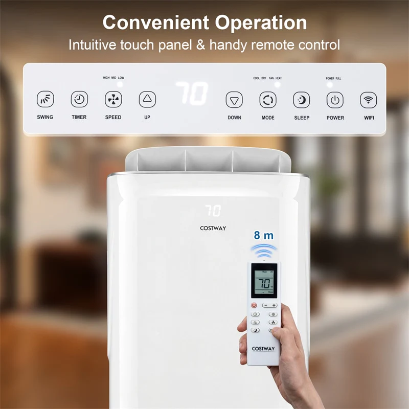 Eletriclife 15000 BTU Inverter Portable Air Conditioner with Heat & WiFi cooling up to 750 sq.ft room