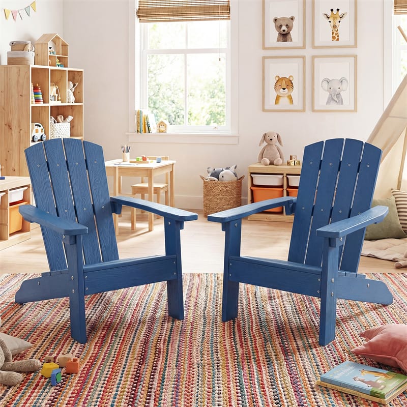 Eletriclife Kids Adirondack Chair All-Weather HIPS Outdoor Chair with Ergonomic High Backrest