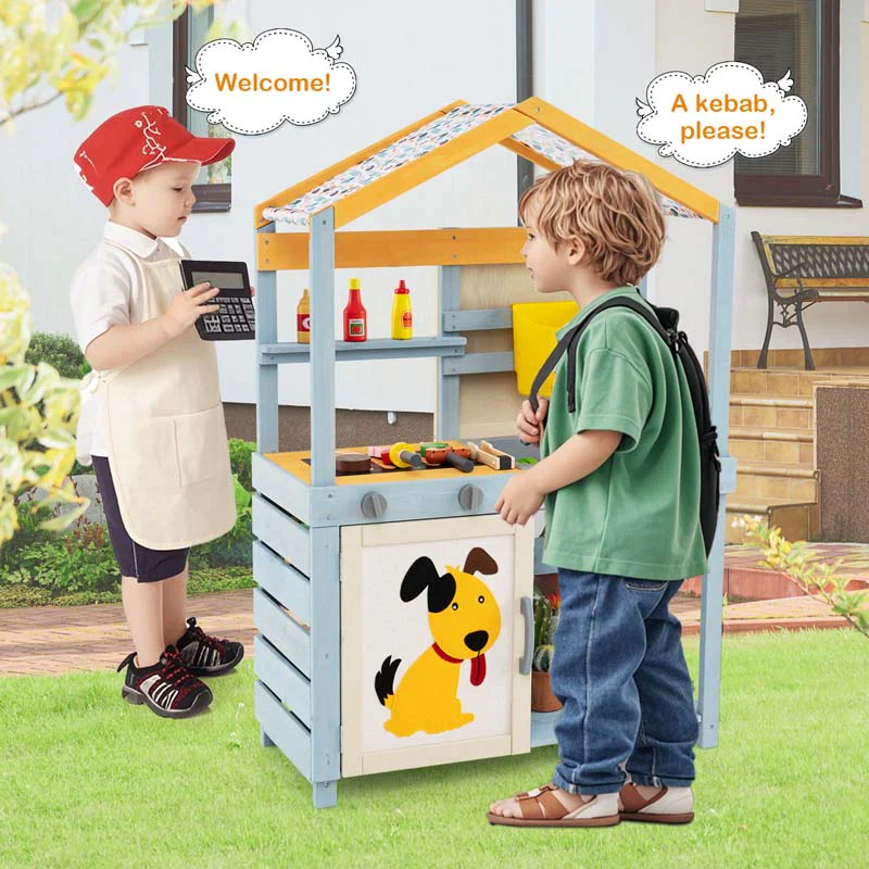 Eletriclife 2 in 1 Wooden Mud Kitchen with Removable Water Box  and Storage Bag