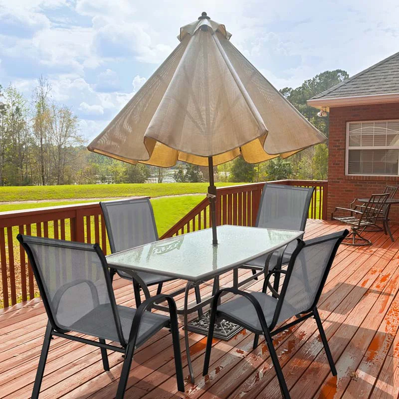 Eletriclife Set of 4 Outdoor Stackable Dining Chairs with All Weather Fabric