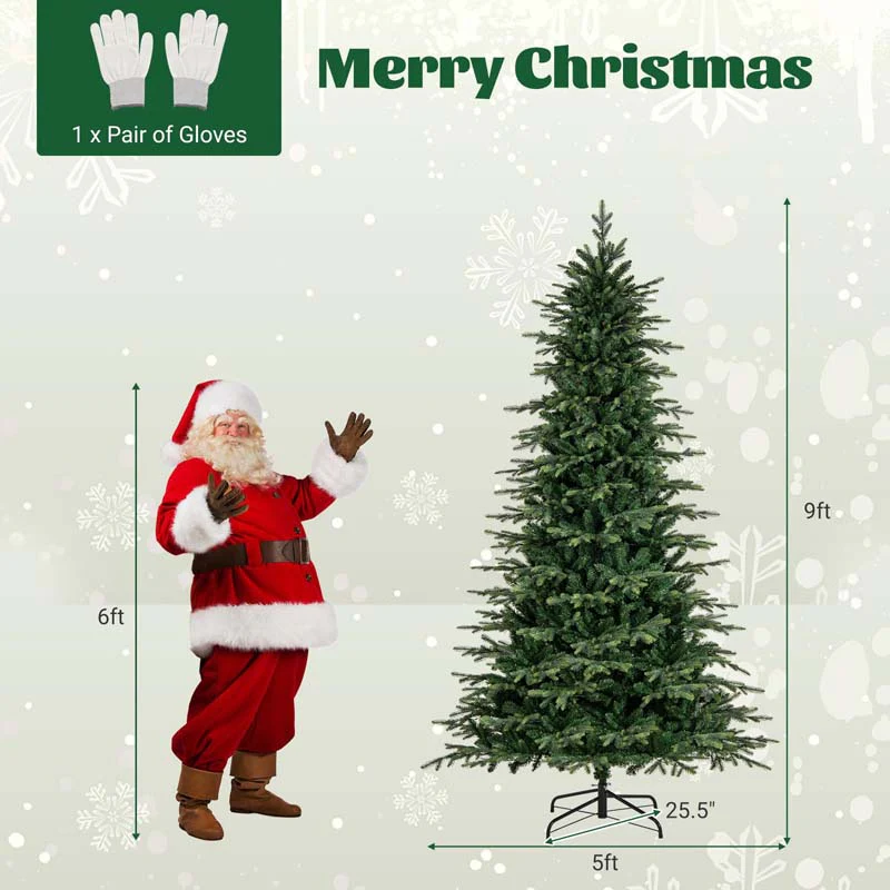 Eletriclife 6/7.5/9 Feet Pre-Lit Artificial Christmas Tree with Warm White LED Lights