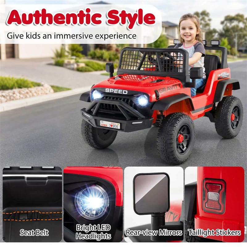 Eletriclife 24V Kids Ride on Truck Electric Vehicle with Parent Remote Control & Music for Ages 3
