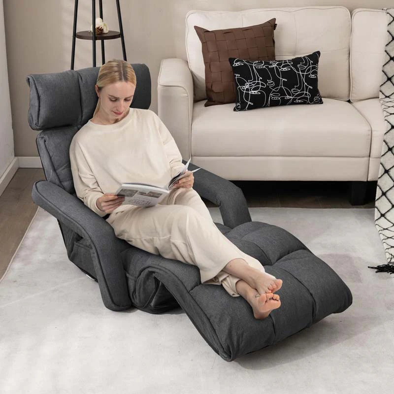 Eletriclife 6-Position Adjustable Floor Chair with Adjustable Armrests and Footrest