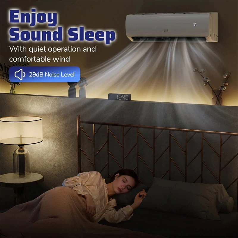 Eletriclife 11500 BTU 17 SEER2 WiFi Ductless Mini Split Air Conditioner with Heat Pump Works with Alexa