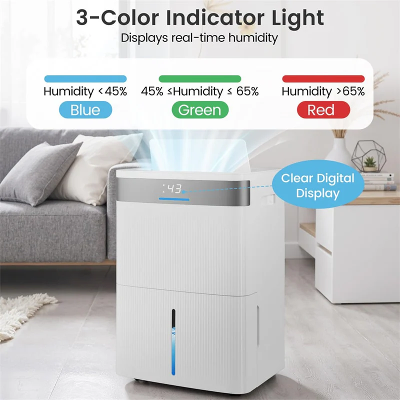 Eletriclife 96 Pints 5500 Sq.Ft Dehumidifier for Basement with Drain Hose, Auto Defrost & 24H Timer