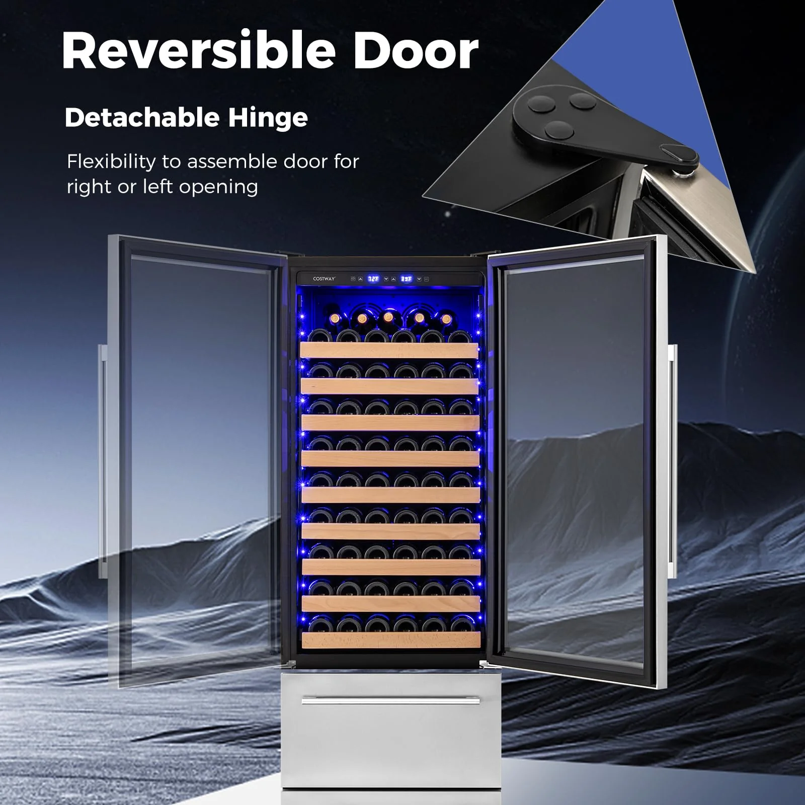 Eletriclife 24 Inch Wine and Beverage Refrigerator with Independent Temperature Control