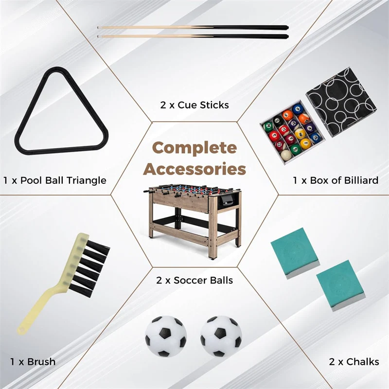 Eletriclife 2-in-1 Swivel Multi Game Table 49" Foosball & Pool Billiards Combo Table Set for Home Game Room