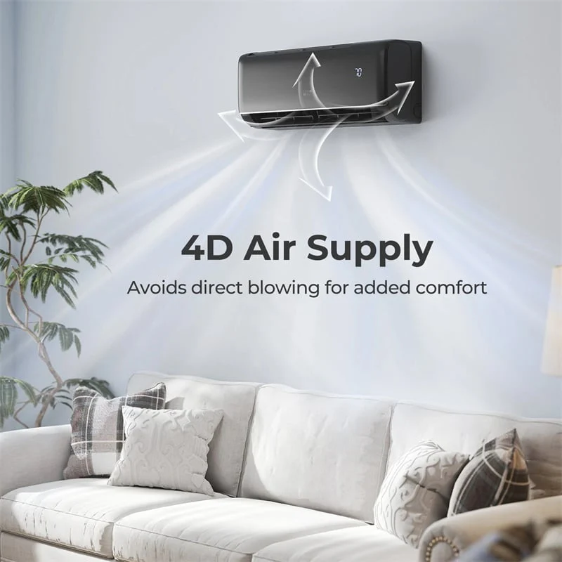 Eletriclife 12000 BTU WiFi Enabled Mini Split AC & Heater - 22 SEER2 115V Inverter Heat Pump Compatible with Alexa