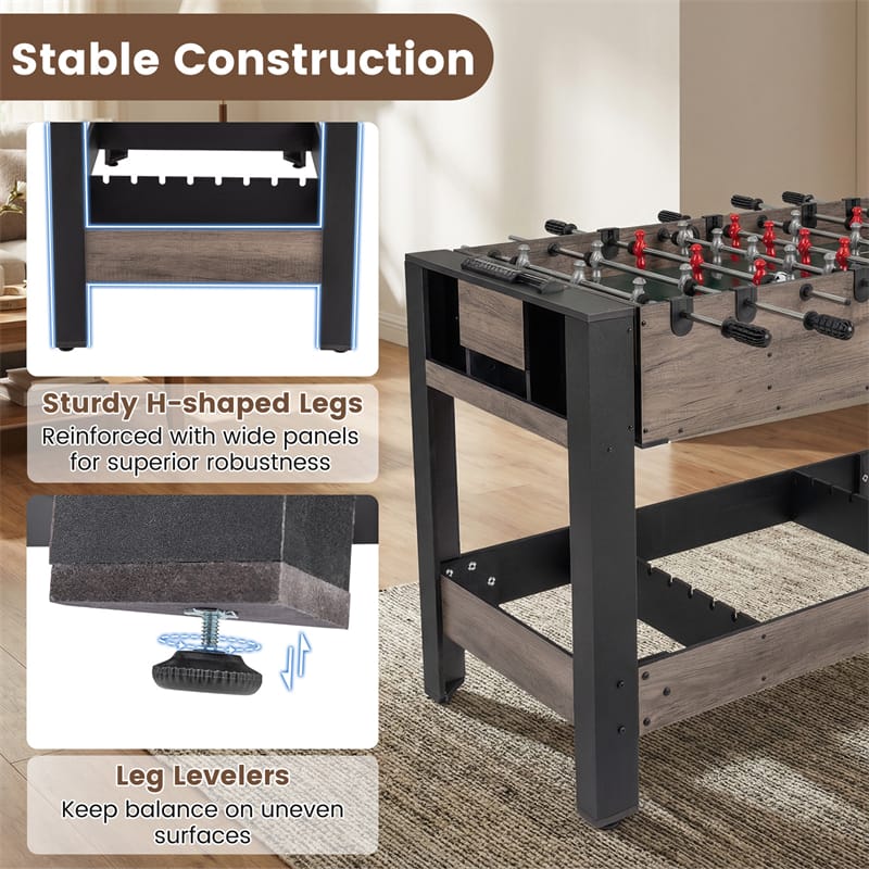 Eletriclife 3-in-1 Multi Game Table 49" Swivel Combo Game Table with Foosball, Pool & Table Tennis for Indoor Arcade Game Room