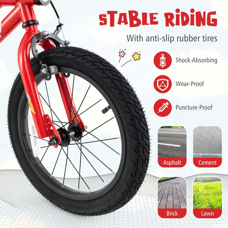 Eletriclife LED Lighted Kids Bike with Training Wheels and Headlight