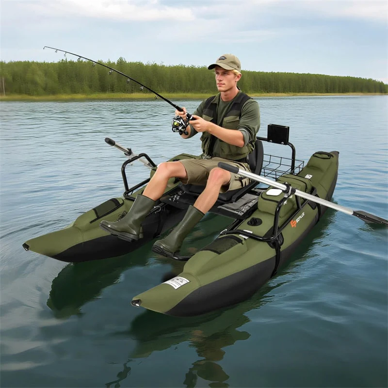 Eletriclife Inflatable Fishing Float Tube with Foldable Padded Seat & Adjustable Footrest