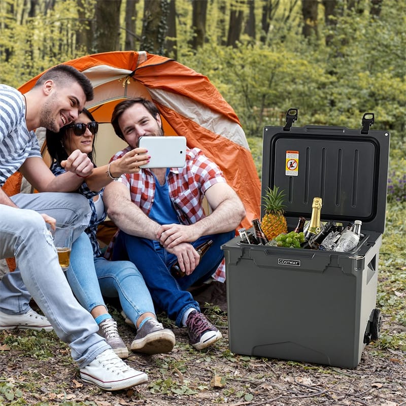 Eletriclife 42 Qt Rotomolded Cooler Insulated Ice Chest with Wheels & Handle for Beach Camping Picnic