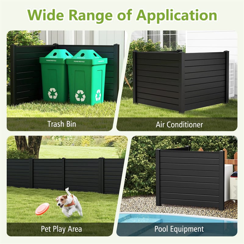 Eletriclife Air Conditioner Fence 2/4 Panels 48"W x 38"H No-Dig Outdoor Privacy Screen Trash Can Enclosure