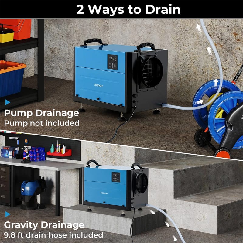 Eletriclife 124 PPD Commercial Dehumidifier 1300 Sq.Ft Crawl Space with Drain Hose & Auto Defrost