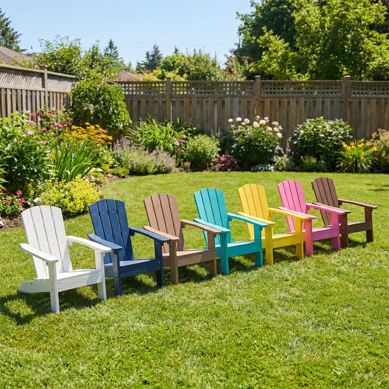Eletriclife Kids Adirondack Chair All-Weather HIPS Outdoor Chair with Ergonomic High Backrest