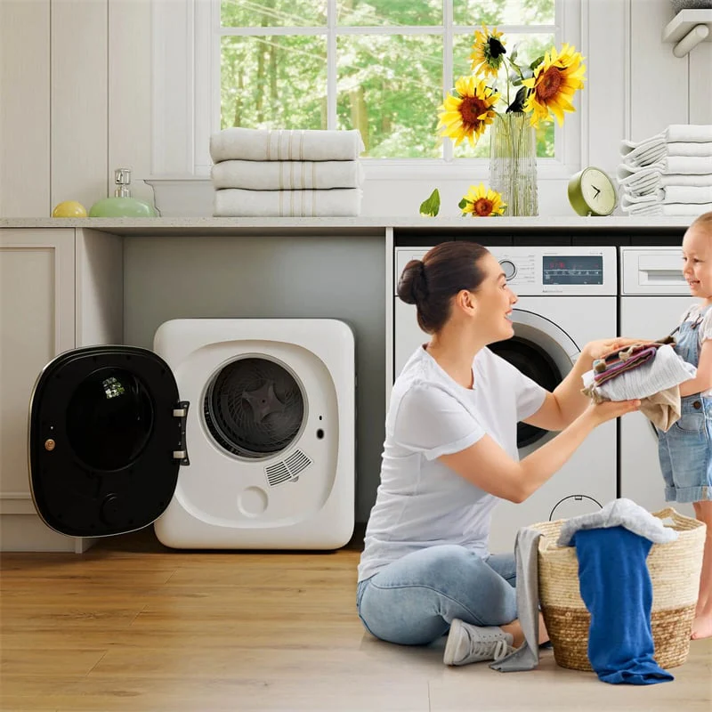 Electric 1.5 cu.ft Portable Clothes Dryer 800W Electric Compact Vented Tumble Dryer for Apartment