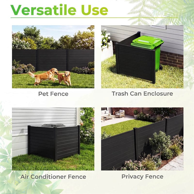 Eletriclife Air Conditioner Fence 2/4 Panels 48"W x 38"H No-Dig Outdoor Privacy Screen Trash Can Enclosure