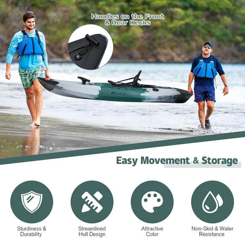 Eletriclife Sit-on-Top Fishing Kayak Boat With Fishing Rod Holders and Paddle