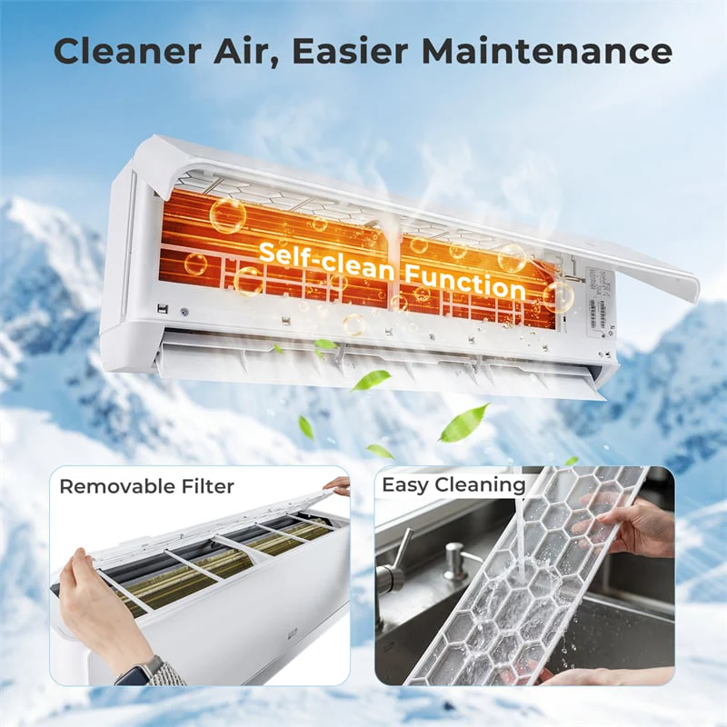 Eletriclife X-Pro 27000 BTU 24 SEER2 2 Zone Mini Split Air Conditioner WiFi Enabled Energy Star Inverter Ductless AC & Heat Pump System
