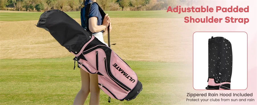 Eletriclife 10-Piece Right-Hand Women's Complete Golf Club Set with 460cc Alloy Driver & Stand Bag