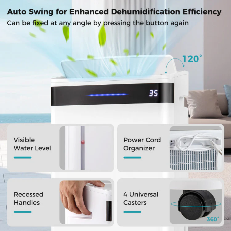 Eletriclife 4500 Sq. Ft 57 Pint Dehumidifier for Home and Basement