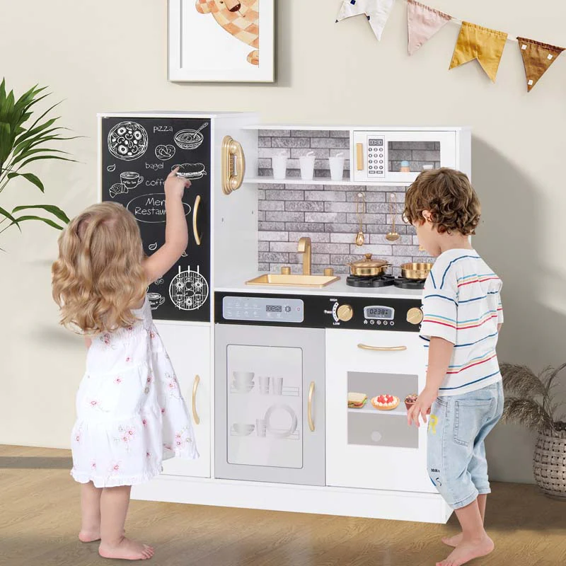 Eletriclife Pretend Play Kitchen with Utensils for Kids Aged 3