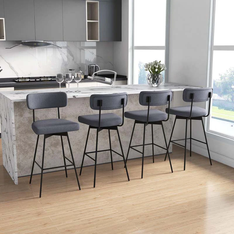 Eletriclife 29 Inch Counter Height Upholstered Swivel Bar Stool
