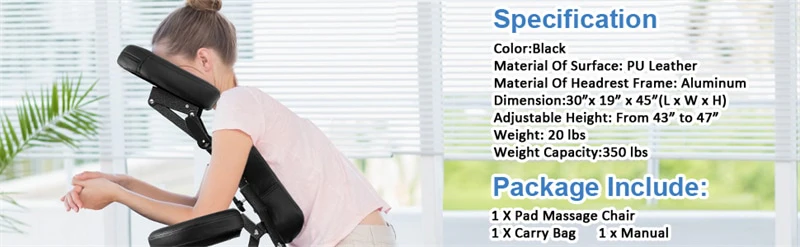 Eletriclife Portable Lightweight Massage Chair Travel Massage Tattoo Spa Chair with Carrying Bag