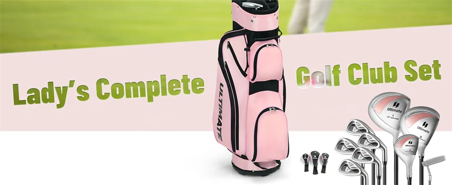 Eletriclife 10-Piece Right-Hand Women's Complete Golf Club Set with 460cc Alloy Driver & Stand Bag