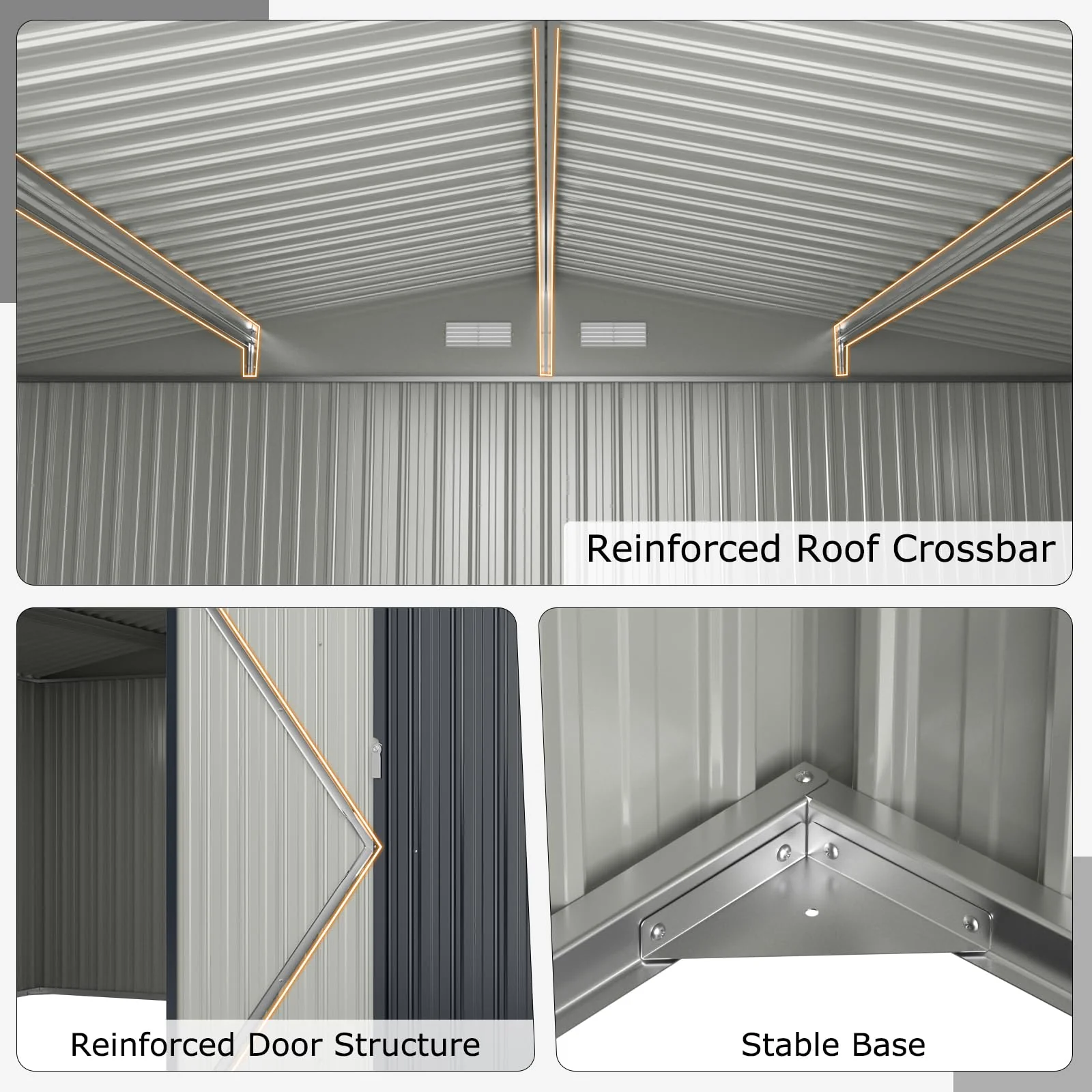 Eletriclife 12 x 9.8 Feet Outdoor Storage Shed with Lockable Door and Pitched Roof