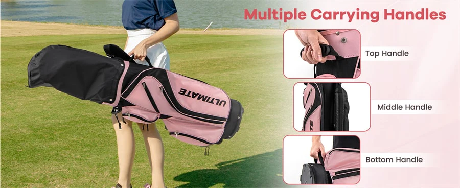 Eletriclife 10-Piece Right-Hand Women's Complete Golf Club Set with 460cc Alloy Driver & Stand Bag